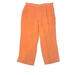 Tommy Bahama Vintage 100% Silk Orange Cropped Pants Size 4